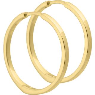 Marion, 25 mm. blank enkelt creol med kliklås i forgyldt sterling sølv