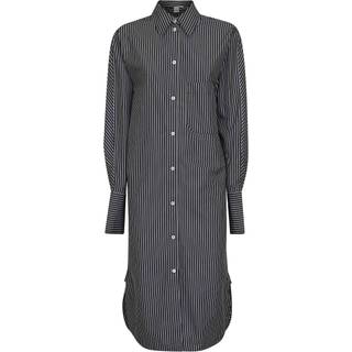Toteme Striped cotton poplin shirt dress - black - XXS