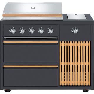 Designer Series - Fritstående gasgrill med 5 brændere og infrarød sidebrænder