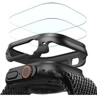 ESR til Apple Watch Ultra 2/1 -sag med skærmbeskytter 49mm (2024/2023/2022) Militær Kvalitetsbeskyttelsesaluminiumslegering med 2 pakning af rust