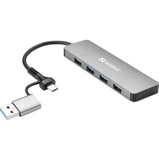 Sandberg 4-Port USB Hub USB hub - USB 3.0 - 4 ports - Sølv