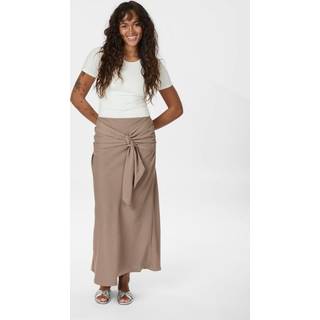 Kit Dull Sateen Nederdel, Dark Taupe, 38