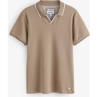 Threadbare Threadbare Brown Interlock Trophy Neck 100% Cotton Polo Shirt