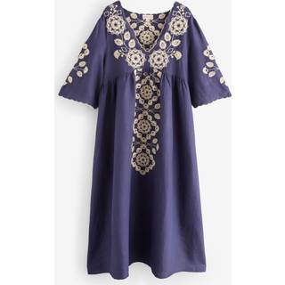 Raffya Raffya Blue Ariana Longline V-Neck Dress