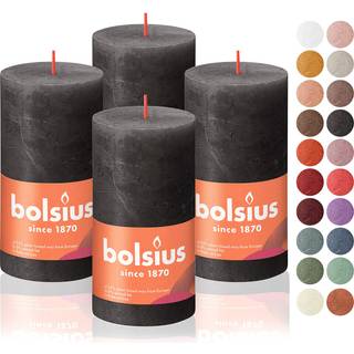 Bolsius 4 Pack Black (Stormy Gray) Rustikke s?jlelys - 2,75 x 5 tommer - Premium europ?isk kvalitet - Naturlig milj?venlig plantebaseret voks - U
