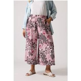 Yours Curve Yours Curve Pink Crinkle Cropped Trousers