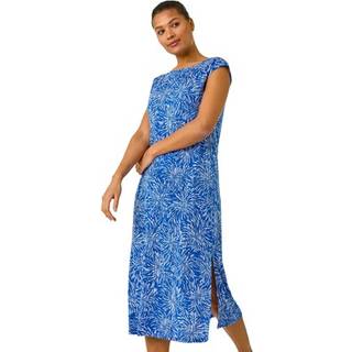 Roman Roman Red Abstract Print A-Line Midi Dress