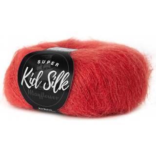 Mayflower Super Kid Silk 53 Samba Indhold: 76% mohair, 24% silke Vægt/Længde: 25 g = ca. 195 m Anbefalede pinde: 4.5-5 mm Strikkefasthed: 10 x 10 cm = 22 m x 27 p Vask:Håndvask/ Tåler ikke tørretumbling.