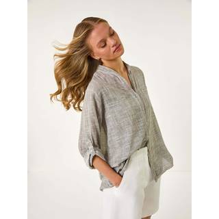 Roman Roman Grey 100% Cotton Button Through Shirt