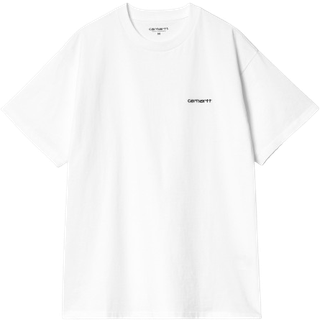 Script Embroidery T-shirt, White/Black, XXL
