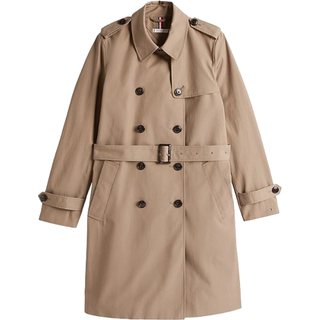 Tommy Hilfiger Tommy Hilfiger Brown Slim 100% Cotton Trench Coat