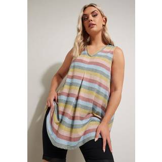 Yours Curve Yours Curve Pink Striped Vest