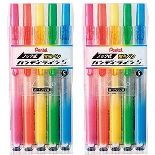 Pentel Knock Highlighter Handy Line 5 Color Set (SXNS15-5)