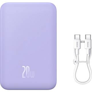 Baseus Powerbank Magnetic Mini 20000mAh 20W MagSafe (purple) Powerbank - Lilla - 20000 mAh