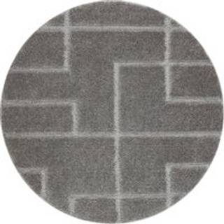 Badeværelsestæppe SUPREME cirkel LINES, linjer, skridsikkert, blødt - grå cirkel 100 cm