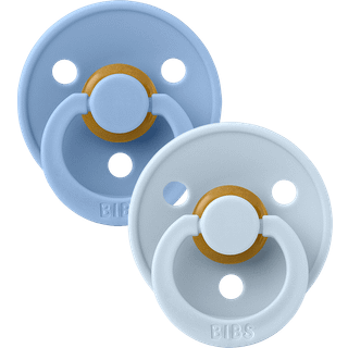 BIBS Pacifier Colour Latex Sky Blue/Baby Blue Size 1 2pcs