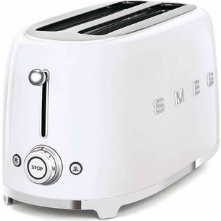 Smeg Toaster 4 Skiver - Brødristere Lakeret Stål Hvid - TSF02WHEU