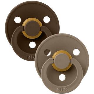 BIBS Rund Colour Sut - 2-Pak - Str. 1 - Naturgummi - Mocha/Dark Oak