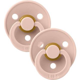 BIBS Rund Colour Sut - 2-Pak - Str. 1 - Naturgummi - Blush/Blush