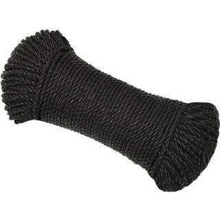 arbejdsreb 8 mm 100 m polypropylen sort
