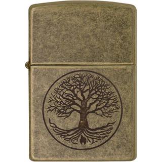 Zippo Messing Antik Tree of Life Lighter