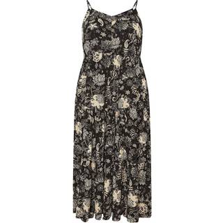 Yours Curve Yours Curve Black Tiered Crinkle Maxi Dress