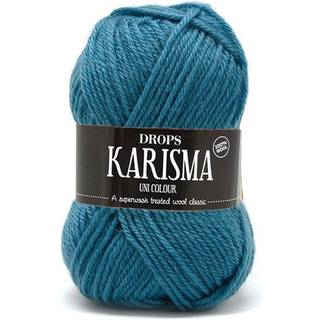 DROPS Karisma 60 Turkis (Uni Colour) Indhold: 100% Uld Garngruppe: B (20 - 22 masker) / 8 ply / DK / worsted Vægt/længde: 50 gram = ca. 100 meter Anbefalede pinde: 4 mm Strikkefasthed: 10 x 10 cm = 21 m x 28 p Finvask med forsigtig centrifugering på 40ºC / Brug aldrig skyllemiddel / Tørres fladt.