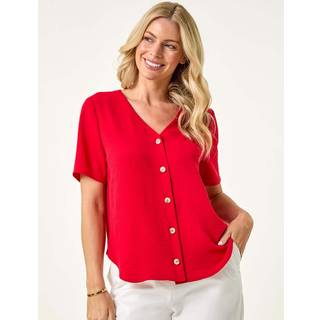 Roman Roman Red Petite Button Through Blouse