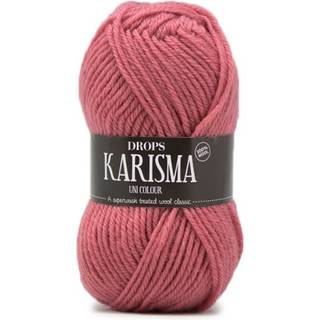 DROPS Karisma 80 Rose (Uni colour) Indhold: 100% Uld Garngruppe: B (20 - 22 masker) / 8 ply / DK / worsted Vægt/længde: 50 gram = ca. 100 meter Anbefalede pinde: 4 mm Strikkefasthed: 10 x 10 cm = 21 m x 28 p Finvask med forsigtig centrifugering på 40ºC / Brug aldrig skyllemiddel / Tørres fladt.