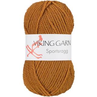 Viking Sportsragg 546 Okkergul Indhold: 60% Uld, 20% akryl, 20% nylon Vægt/længde: 50 gram = ca. 100 meter Anbefalede pinde: 3.50 mm Strikkefasthed: 10 cm = 23 m Vask: Uldvask / Max 30°C / Tørres fladt.