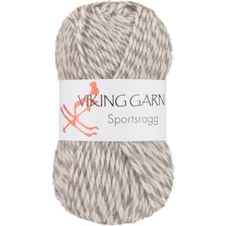 Viking Sportsragg 520 Multi-Hvid-grå Indhold: 60% Uld, 20% akryl, 20% nylon Vægt/længde: 50 gram = ca. 100 meter Anbefalede pinde: 3.50 mm Strikkefasthed: 10 cm = 23 m Vask: Uldvask / Max 30°C / Tørres fladt.