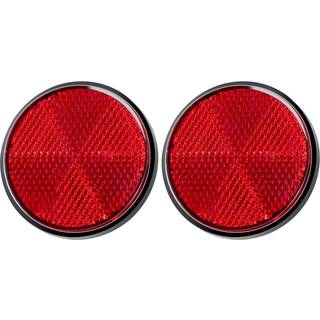 2 stk. rund rød reflektor universal til motorcykel ATV 5,6*0,8 cm
