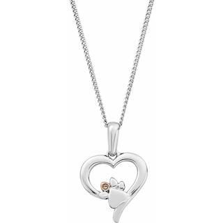 Paw Prints Sterling Silver Heart Pendant with Topaz