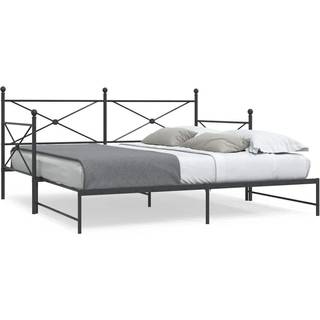 Daybed Uden Madras Stål - Sort / med udtræk / 100 x 190 cm