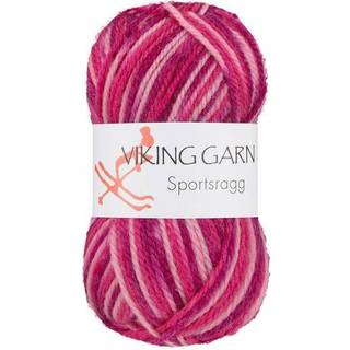 Viking Sportsragg 564 Multi-rosa Indhold: 60% Uld, 20% akryl, 20% nylon Vægt/længde: 50 gram = ca. 100 meter Anbefalede pinde: 3.50 mm Strikkefasthed: 10 cm = 23 m Vask: Uldvask / Max 30°C / Tørres fladt.
