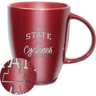 Rico Industries NCAA Iowa State Cyclones Sunburst Maroon 18oz laser indgraveret keramisk glans krus