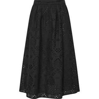 M & Co M & Co Black Petite Broderie 100% Cotton Midi Skirt - EU 44 Petite (UK 16 P)