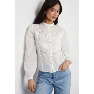 Threadbare Threadbare Cream Lace Detail Boho 100% Cotton Blouse