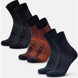 MERINO WOOL HIKING SOCKS LIGHT - Navy/Orange | Black | Navy / 43-47 / 3-Pack