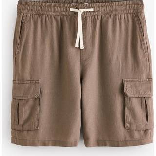 Threadbare Threadbare Brown Linen Blend Cargo Shorts - 36r