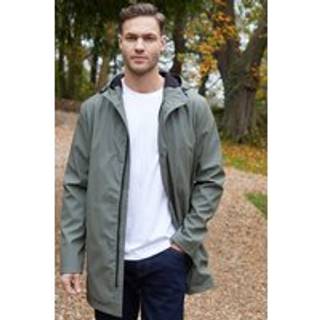 Threadbare Threadbare Khaki Microfleece Lined Longline Hooded Raincoat