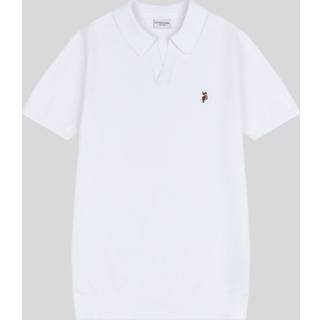 U. S. Polo Assn U. S. Polo Assn. White Mens Combed 100% Cotton Revere Polo Shirt