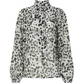 Lts Tall White Spot Print Tie Neck Blouse 18 Lts | Tall Women's Shirts & Blouses