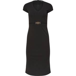 M & Co M & Co Black Petite Workwear Hardwear Dress