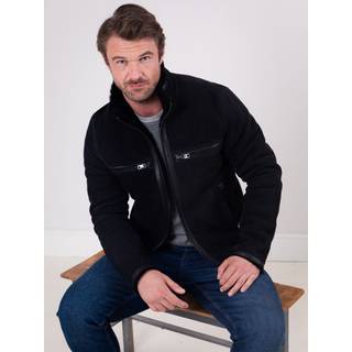 Lakeland Leather Lakeland Leather Black Buccaneer Suede Finish Sheepskin Racer Jacket