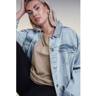 Yours Curve Yours Curve Oversized Denim 100% Bomuld Jakke