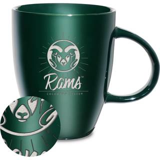 Rico Industries NCAA Colorado State Rams Sunburst Green 18oz laser indgraveret keramisk glans krus