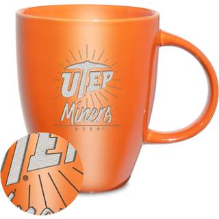 Rico Industries NCAA Texas -El Paso minearbejdere - UTEP Sunburst Orange 18oz laser indgraveret keramisk glans krus