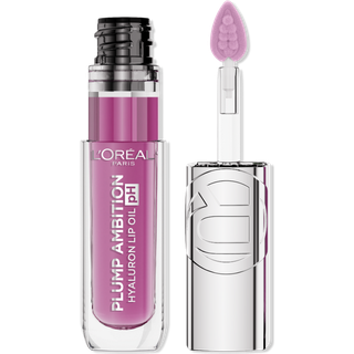 L'Oreal Paris Plump Ambition pH Hyaluron Lip Oil Color Shifting Lip Tint med 24HR Hydration Volumengivende glans og varig farve 050 pH lilla