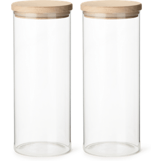Søstrene Grene | Opbevaringsglas med låg 2-pak | Glas/eg. 1400 ml. 2 stk. | Gennemsigtig